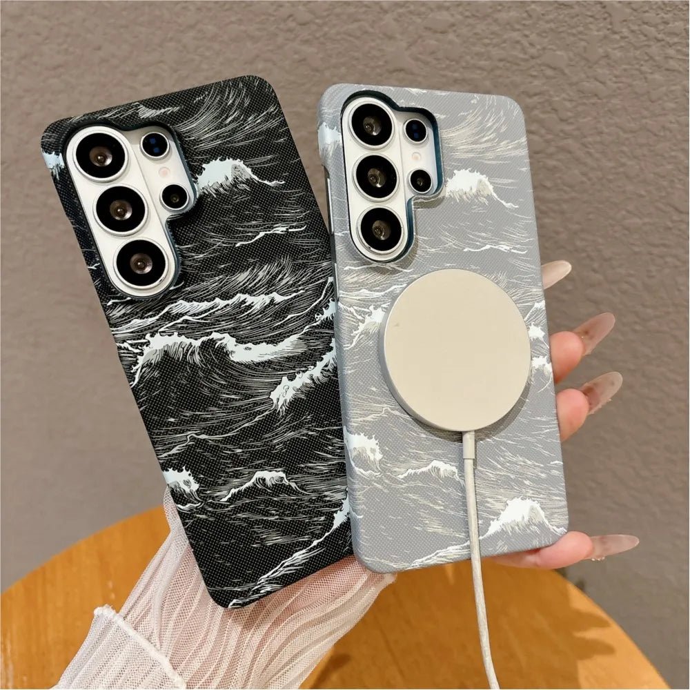 Case Samsung em Carbono Design Ondas do Mar - Minimal Cases