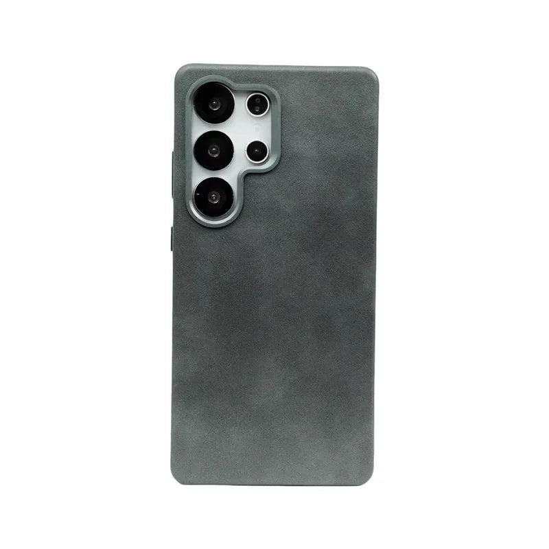 Case Samsung Ultra Couro Retrô com Moldura de Lente - Minimal Cases