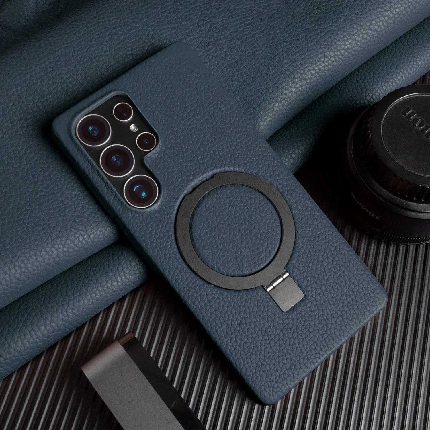 Case Samsung Couro Genuíno e Suporte Dobrável - Minimal Cases