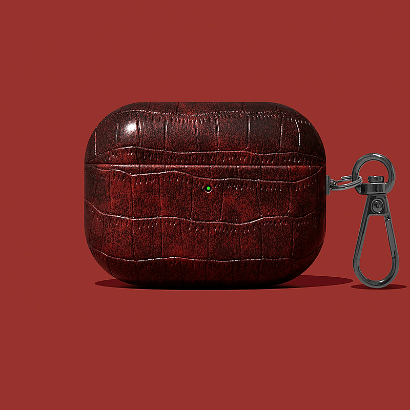 Capa AirPods Couro Texturizado com Fivela Metal - Minimal Cases