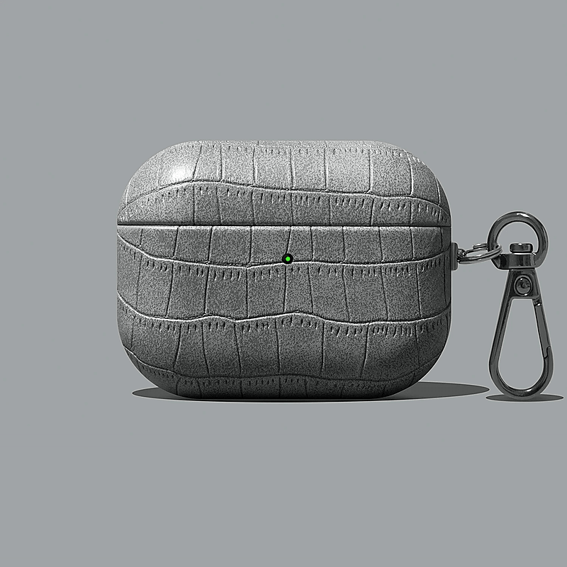 Capa AirPods Couro Texturizado com Fivela Metal - Minimal Cases