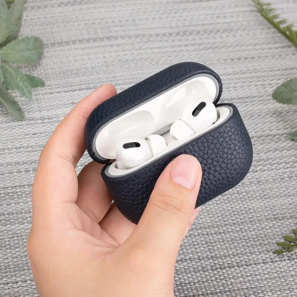 Capa AirPods Couro Genuíno Textura Retro - Minimal Cases