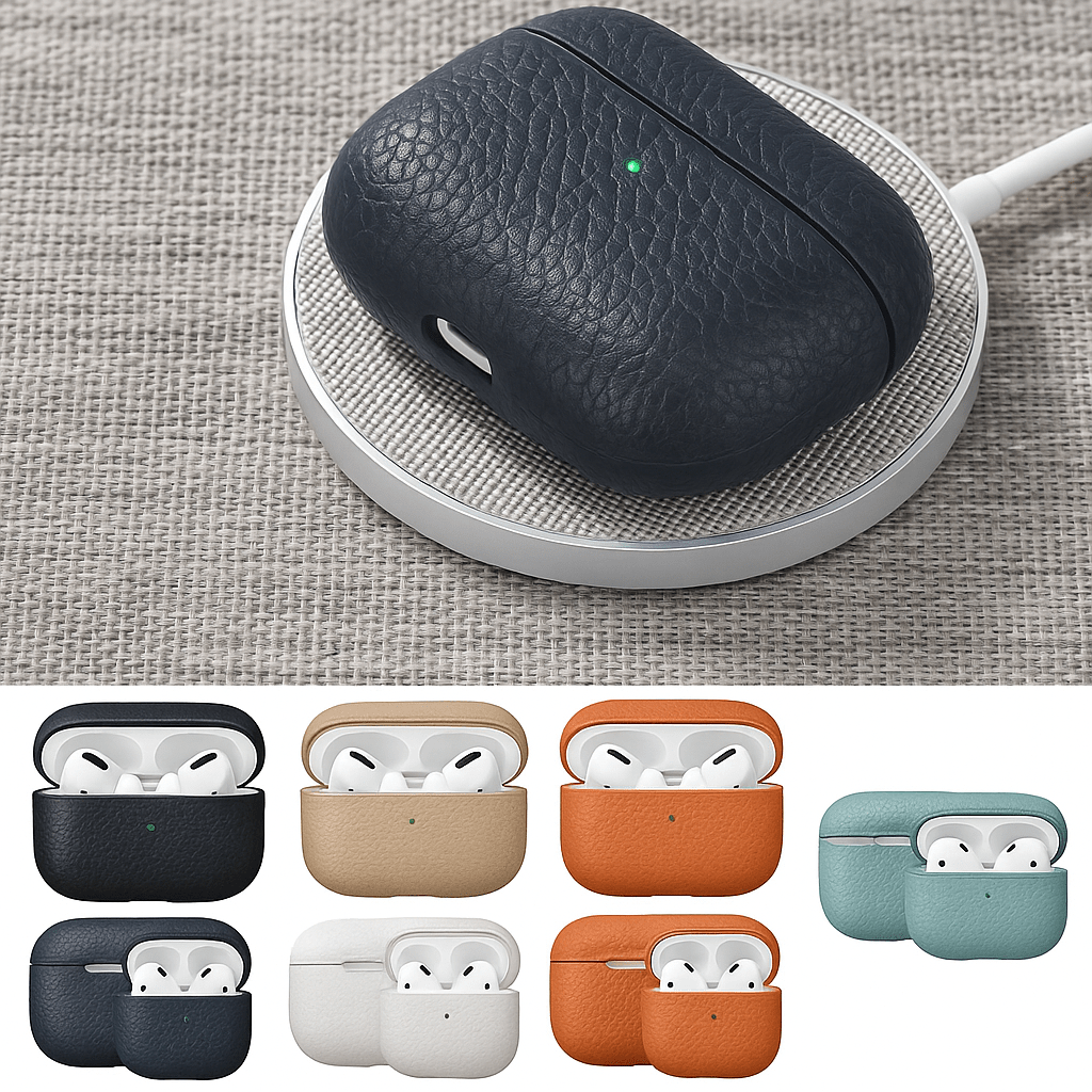 Capa AirPods Couro Genuíno Textura Retro - Minimal Cases