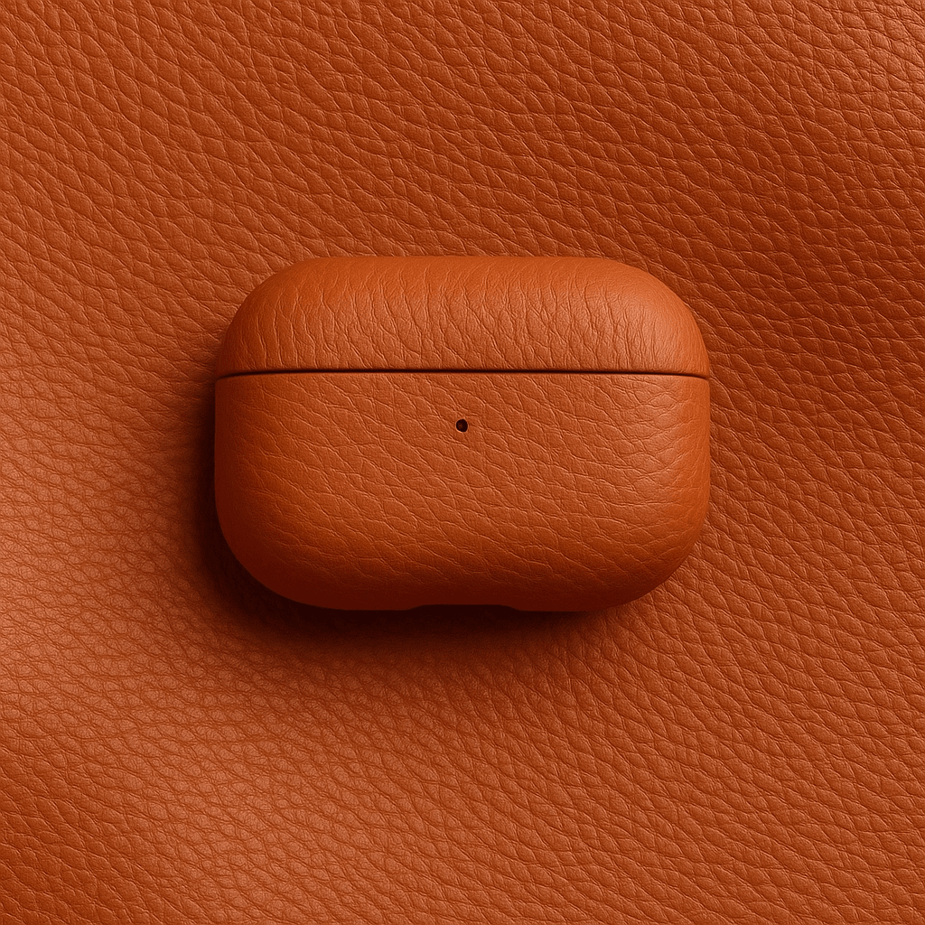 Capa AirPods Couro Genuíno Textura Retro - Minimal Cases